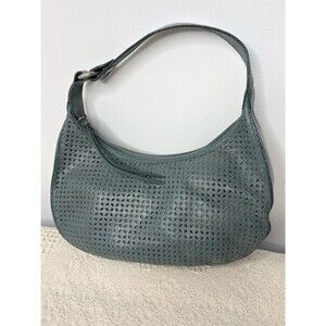 Y2K Vintage Naturalizer Blue Perforated Leather Mini Hobo Ergo Shoulder Bag